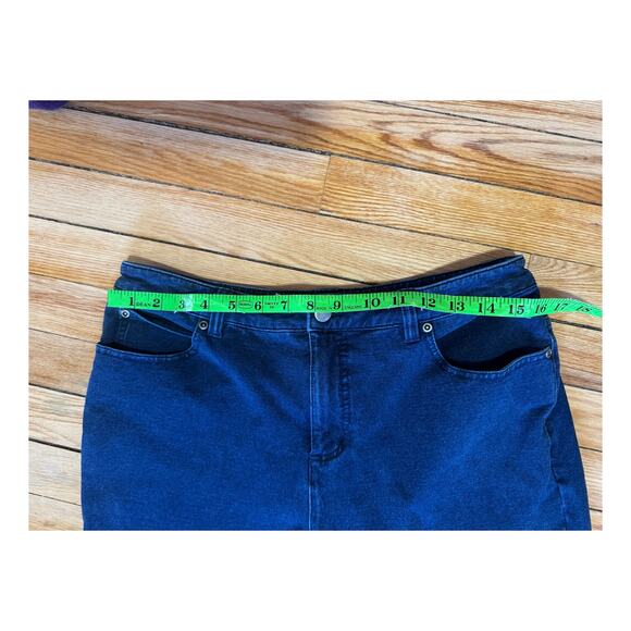 Vintage Norm Thompson Dark Rinse Wide Leg High Waist Jeans - Picture 10 of 10